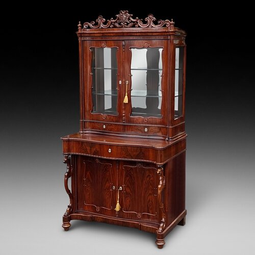 Biedermeier Rosewood Display Cabinet on Cupboard B