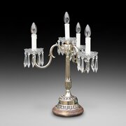 Brass And Crystal Table Candelabra Lamp