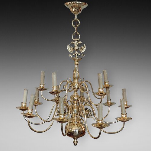 Dutch 18thC Style Copper & Brass Chandelier