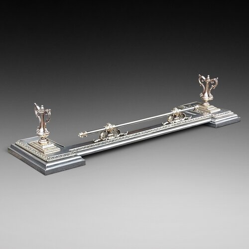 Early 19thC Steel & Brass Hearth Fender