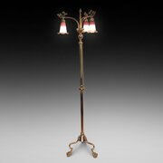 Early 20thC Art Nouveau Brass Standard Lamp 