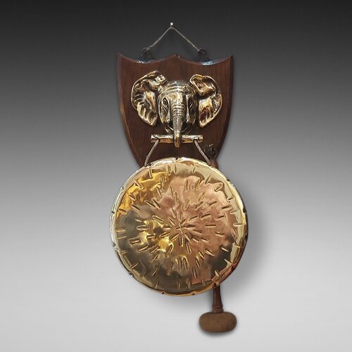 Early 20thC Brass and Oak Gong
