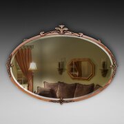 Early 20thC Copper Plated Brass Art Nouveau Mirror