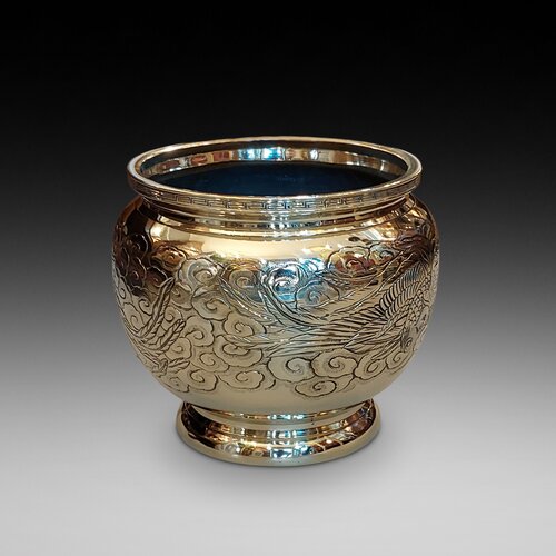 Early 20thC Japanese Polished Brass Jardiniere