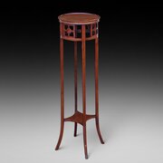  Edwardian Boxwood Strung Mahogany Jardinière Stand