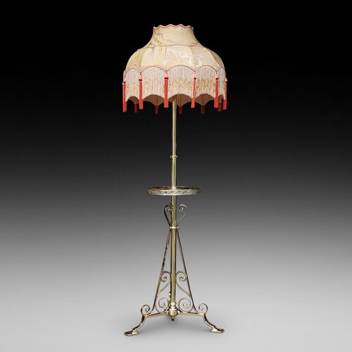 Edwardian Brass Standard "Steamer" Lamp