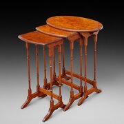 Edwardian Burr Walnut Trio Of Nesting Tables