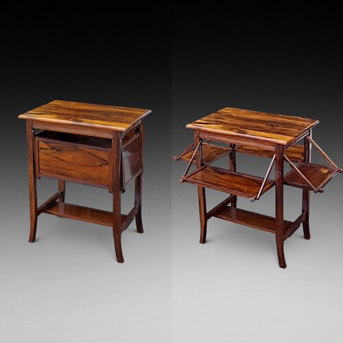 Edwardian Campaign Style Rosewood Serving Table