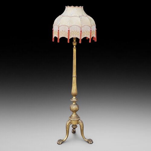 Giltwood Standard Lamp in Neoclassical Adam Manner