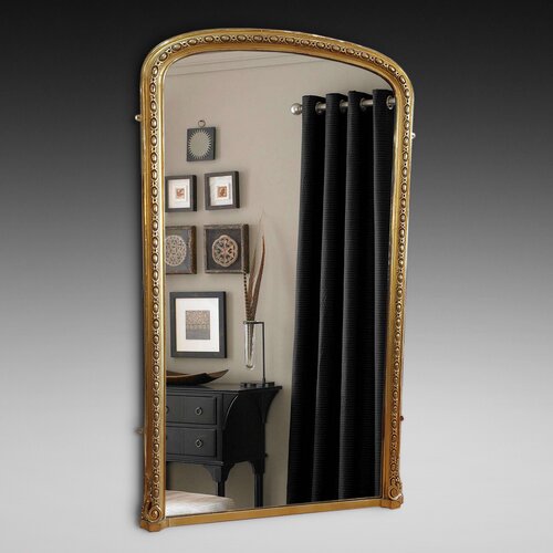 Large Victorian Carved Gilt Wood Framed Mirror