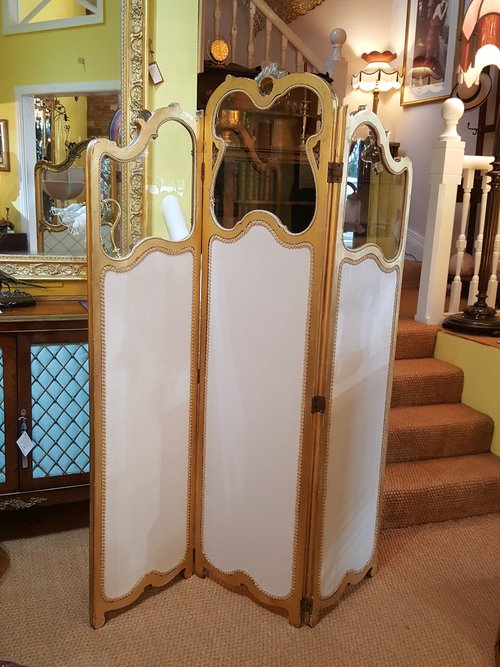 vintage dressing screen Antique 3 Panel Screen, French, Giltwood, Room Divider... London Fine Antiques Second Life Marketplace - Antique