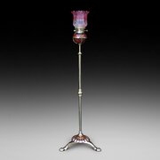 Late 19thC Brass & Copper Floor Standing Lamp