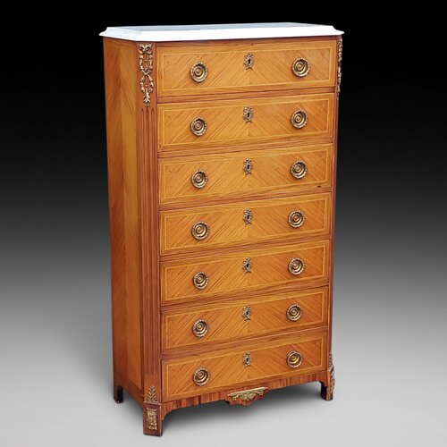 Late 19thC French Satinwood Semanier