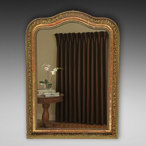 Late 19thC Giltwood Arch Top Wall Mirror