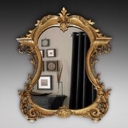 Late 19thC Rococo Style Giltwood Wall Mirror