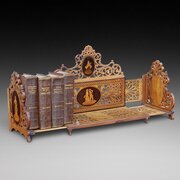 Late 19thC Sorrento Olive Wood Extending Book Rack