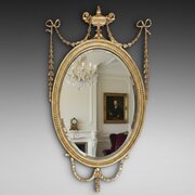 Late Victorian Adam Revival Giltwood Wall Mirror