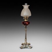 Late Victorian Silver Plated Brass Oil Lamp