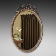 Mid 19thC Louis XVI-style Oval Giltwood Wall Mirro
