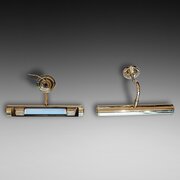 Pair Wall Fixed Overhung Brass Picture Lights