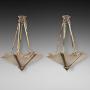 Pair of Art Deco Brass Ceiling Light Fittiings