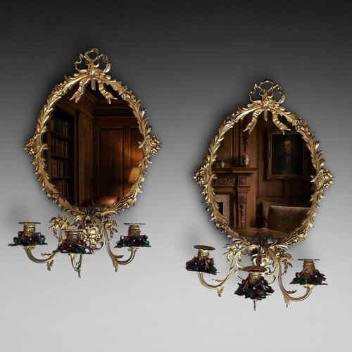 Pair of Early 20thC Gilt Metal Mirrors