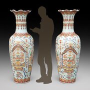 Pair Of Early 20thC Oversize Chinese Vases