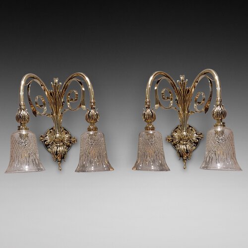 Pair of Edwardian Brass Wall Lights
