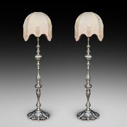 Pair of Heavy Brass Standard Lamps