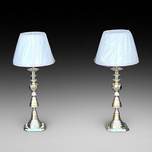 Pair of Large Edwardian Brass Chester Candlesticks