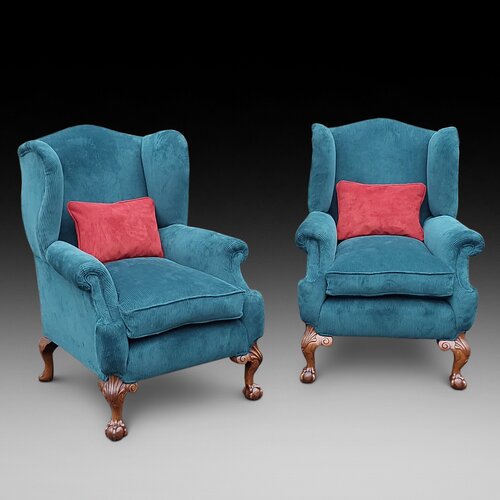 Pair of Late 19thC Chippendale Revival Arm Chairs