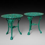 Pair Of Late Victorian  Cast Iron Garden Pub Table