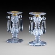 Pair Of Victorian Cut Glass And Crystal Drop Lustre
