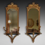 Pair Of Victorian Giltwood & Gesso Framed Mirrors
