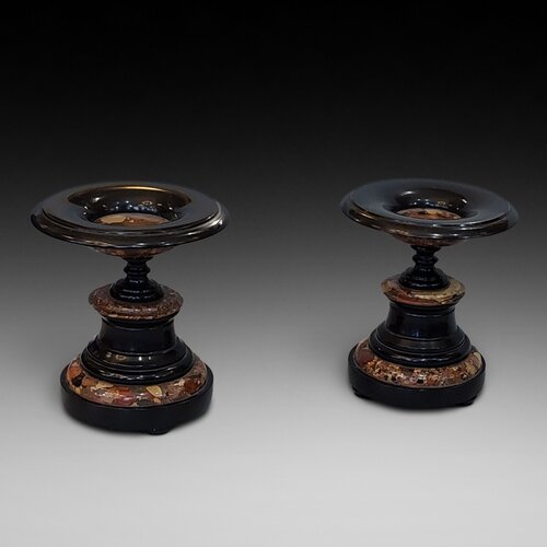 Pair of Victorian Marble and Slate Tazza's