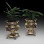 Pair of Victorian Neoclassical Brass Planters