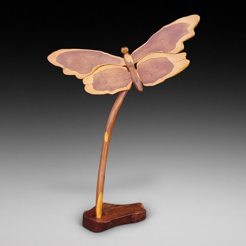  Redwood sculpture of a butterfly