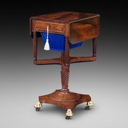 Regency Brass Inlaid Rosewood Work Table