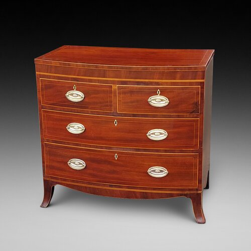 Regency Mahogany Bow Front Chest of Drawers 