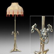 Victorian Brass Adjustable Standard Oil Lamp
