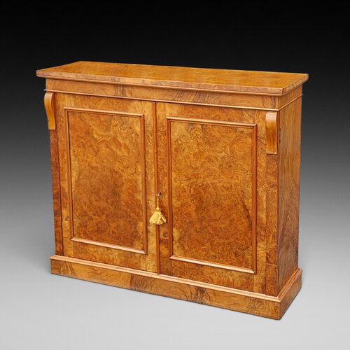 Victorian Burr Walnut Salon Cabinet