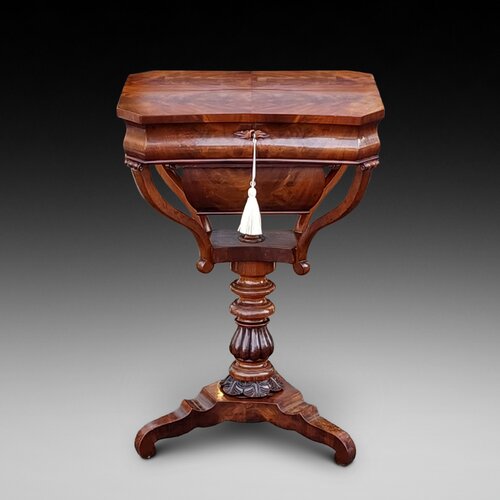 Victorian Flame Mahogany Sewing Table