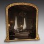 Victorian Giltwood & Gesso Overmantle Wall Mirror 