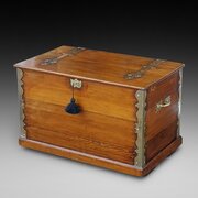 Victorian Pitch Pine  & Brass Bound Trunk