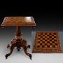 Victorian Pollard Oak Tilt-Top Chess Table