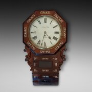 Victorian Rosewood & Inlaid Drop Dial Clock