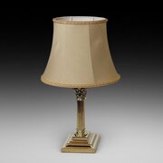 Victorian Table Oil Lamp On Brass Corinthian Colum