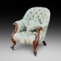 Victorian Walnut Button Back Easy Arm Chair