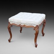 Victorian Walnut Cabriole Legged Stool