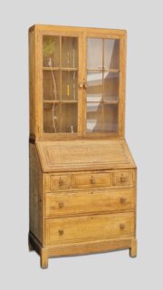Cotswold Style Oak Bureau Bookcase By Brynmawr 